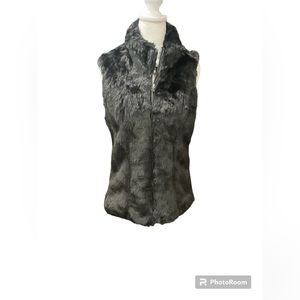 Cavalini black faux fur vest, Size Large
